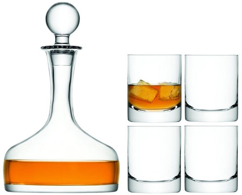 Bar Karaf 1,6 liter met 4 Whisky Glazen 250 ml